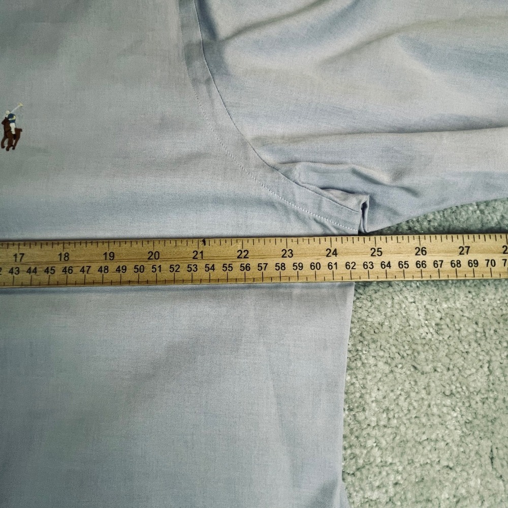 Ralph Lauren Mens Button Down Shirt Light Purple Cotton Long Sleeve 17 32-33 - Picture 10 of 10